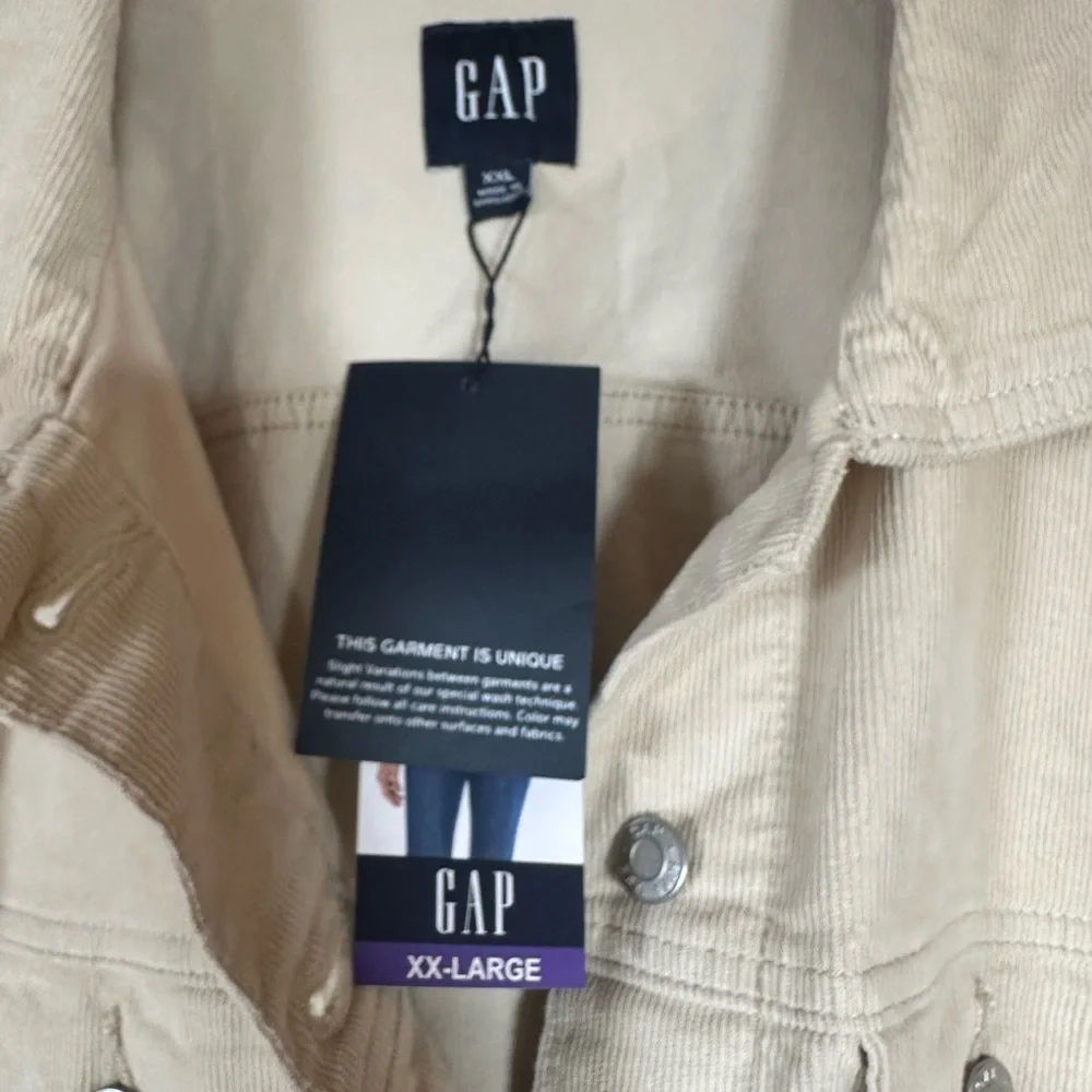 Gap Women’s Corduroy Jean Jacket | Color Oyster Gray | Size XXL | NWT